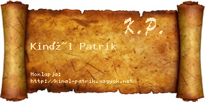Kinál Patrik névjegykártya